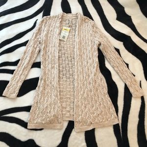 NEW Leo & Nicole Womens Tan Long Knitted Cardigan